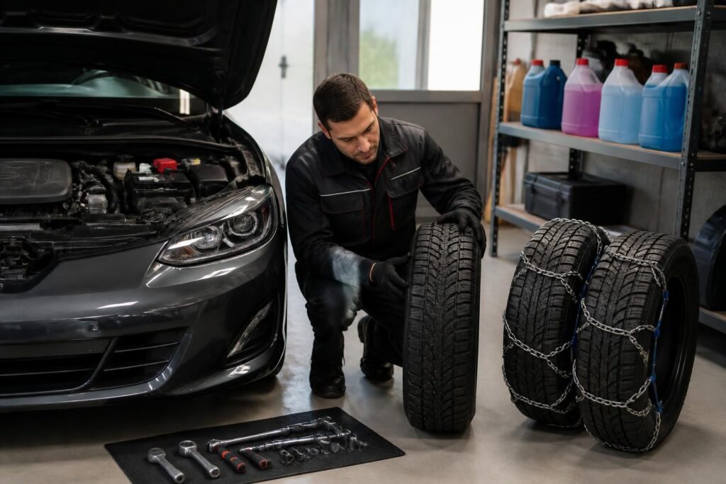 Préparer sa voiture pour l&rsquo;hiver : batterie, pneus, liquides
